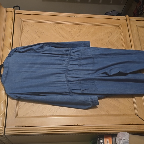 Fashion 2 figure Blue Medium wash chambray jean jumpsuit. Size 2X - Picture 11 of 13